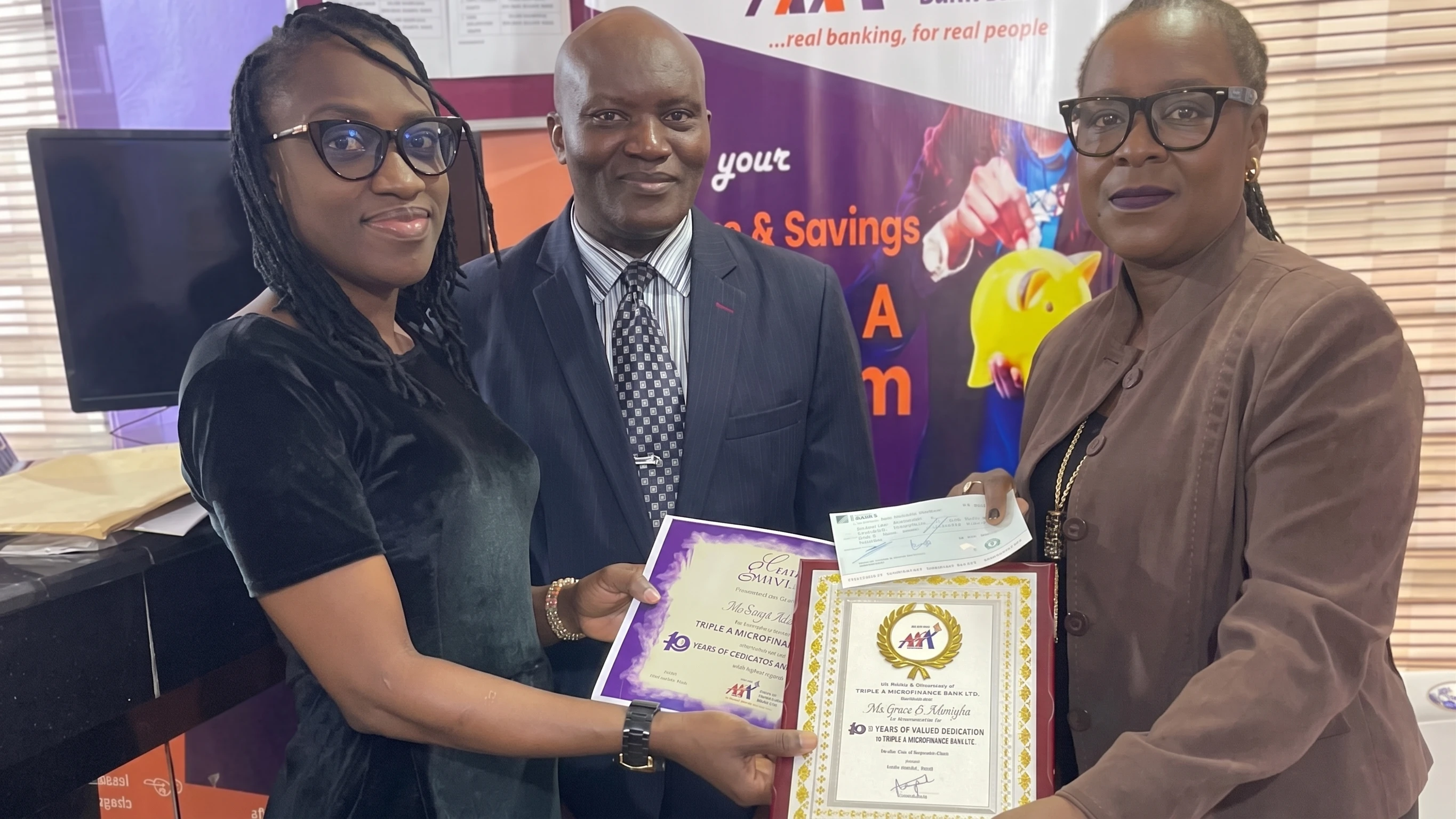 long service award to staff that have completed years of service
